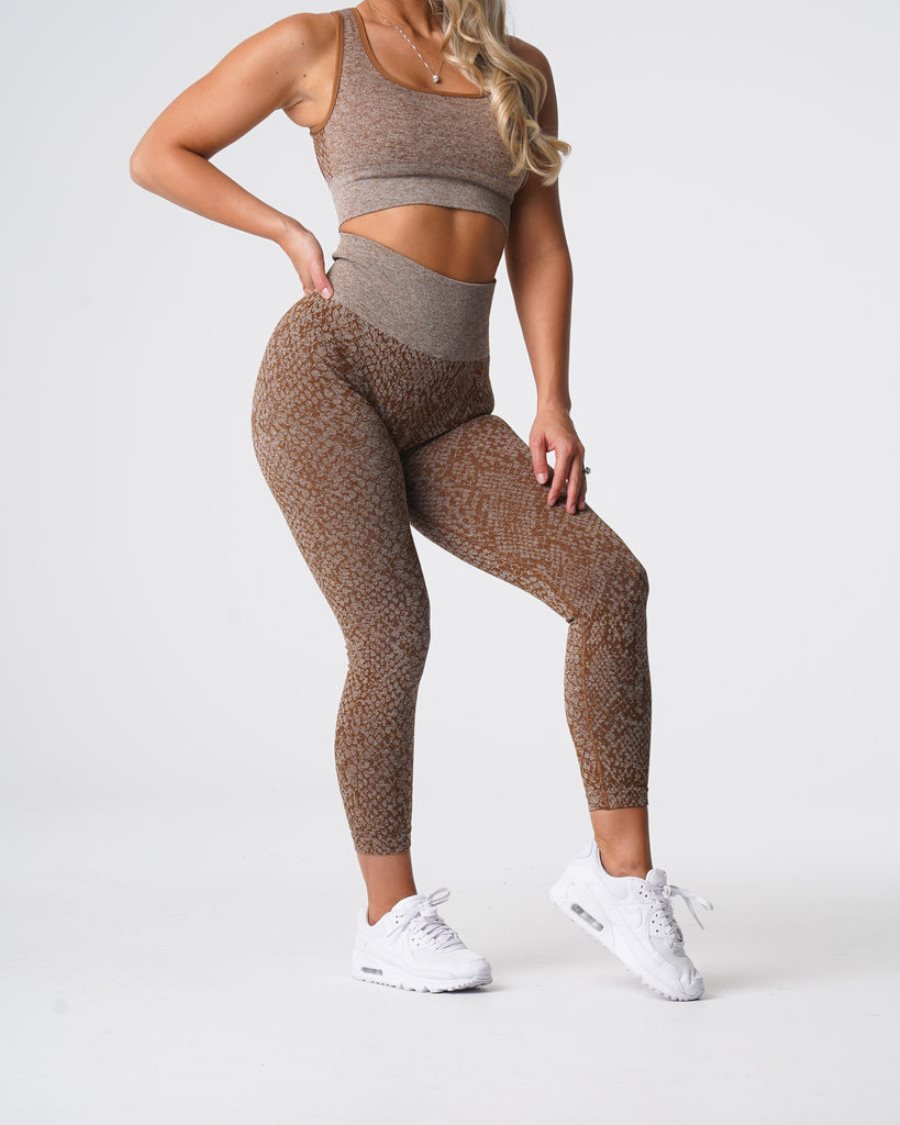 Leggins NVGTN Snakeskin Seamless Mujer Marrones | kDNQR5XE