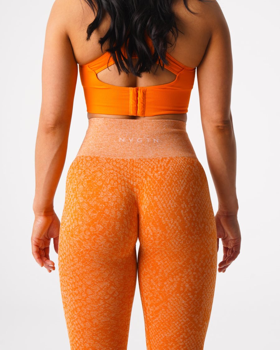 Leggins NVGTN Snakeskin Seamless Mujer Naranjas | Fak6w6an