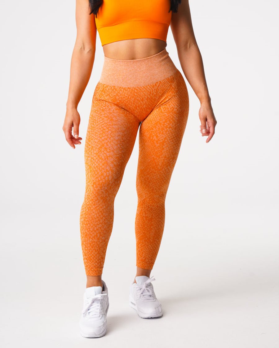 Leggins NVGTN Snakeskin Seamless Mujer Naranjas | Fak6w6an