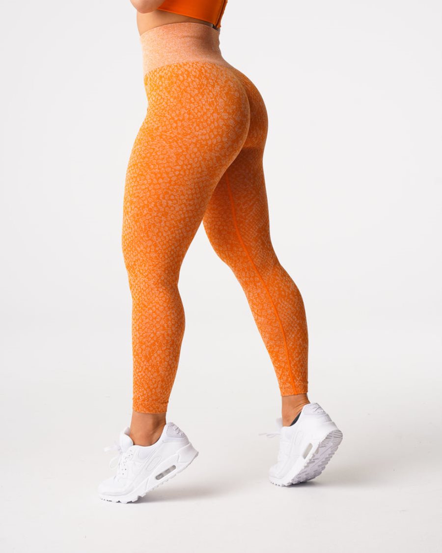 Leggins NVGTN Snakeskin Seamless Mujer Naranjas | Fak6w6an