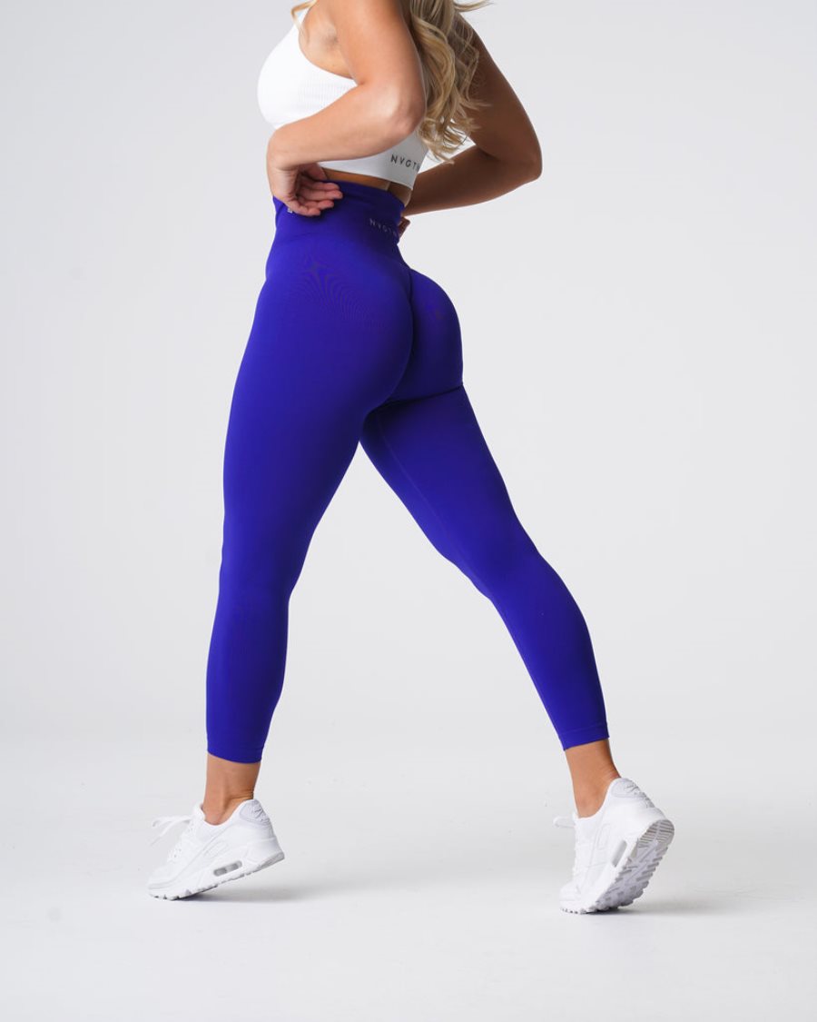 Leggins NVGTN Solid Seamless Mujer Azules Oscuro | FDqnQuyn