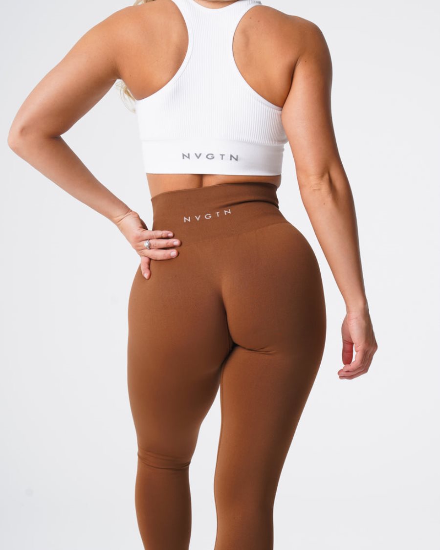 Leggins NVGTN Solid Seamless Mujer Chocolate | H0zXt3p9