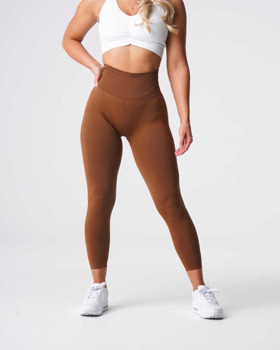 Leggins NVGTN Solid Seamless Mujer Chocolate | H0zXt3p9