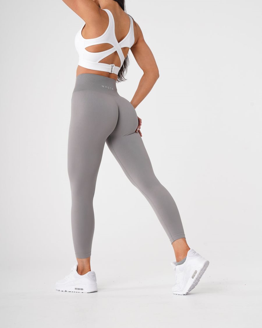 Leggins NVGTN Solid Seamless Mujer Gris Claro | i14pvOnD