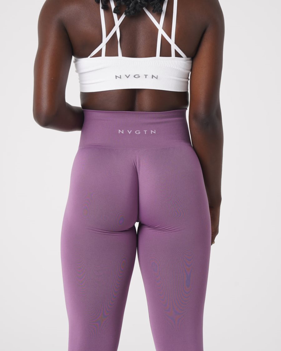 Leggins NVGTN Solid Seamless Mujer Moradas | XLDSiCdt