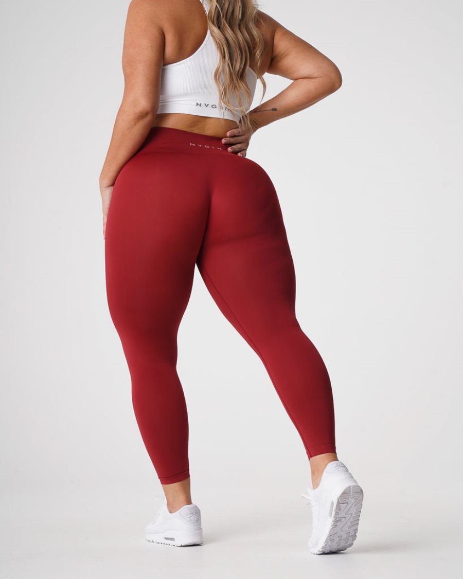 Leggins NVGTN Solid Seamless Mujer Rojas | INZmTjrR