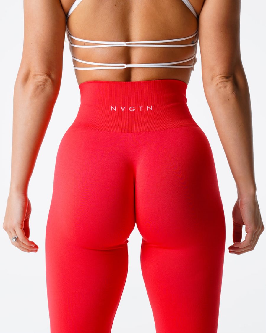 Leggins NVGTN Solid Seamless Mujer Rojas | YDFGs3fy