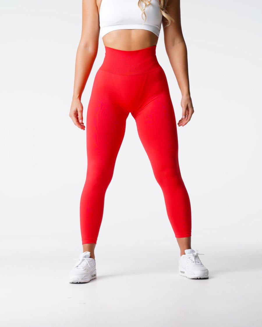 Leggins NVGTN Solid Seamless Mujer Rojas | YDFGs3fy