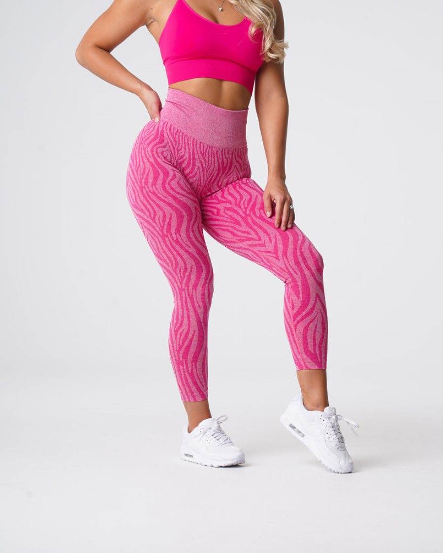 Leggins NVGTN Zebra Seamless Mujer Fucsia | mRarJx9D