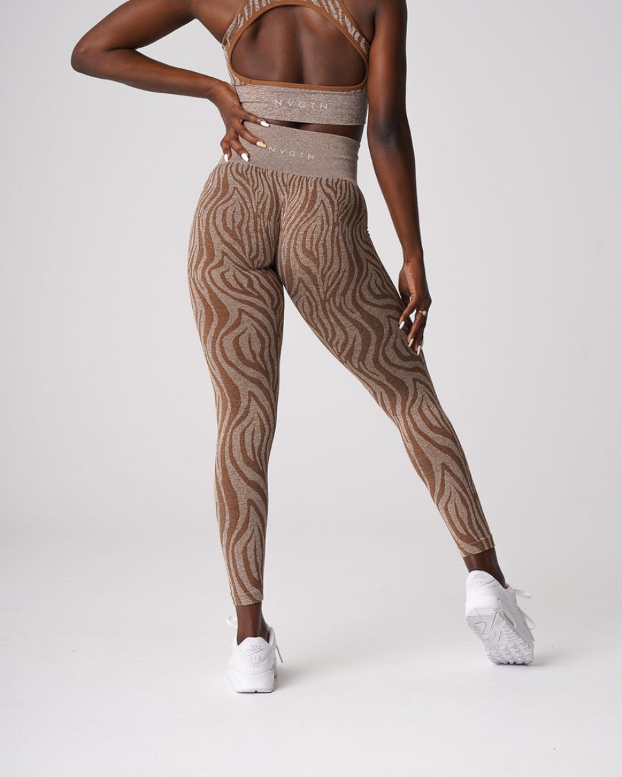 Leggins NVGTN Zebra Seamless Mujer Marrones | jmR1ZQRl