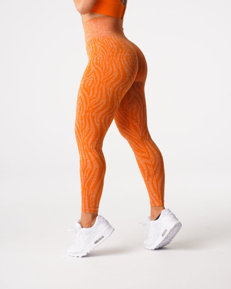 Leggins NVGTN Zebra Seamless Mujer Naranjas | lTQGxHa7