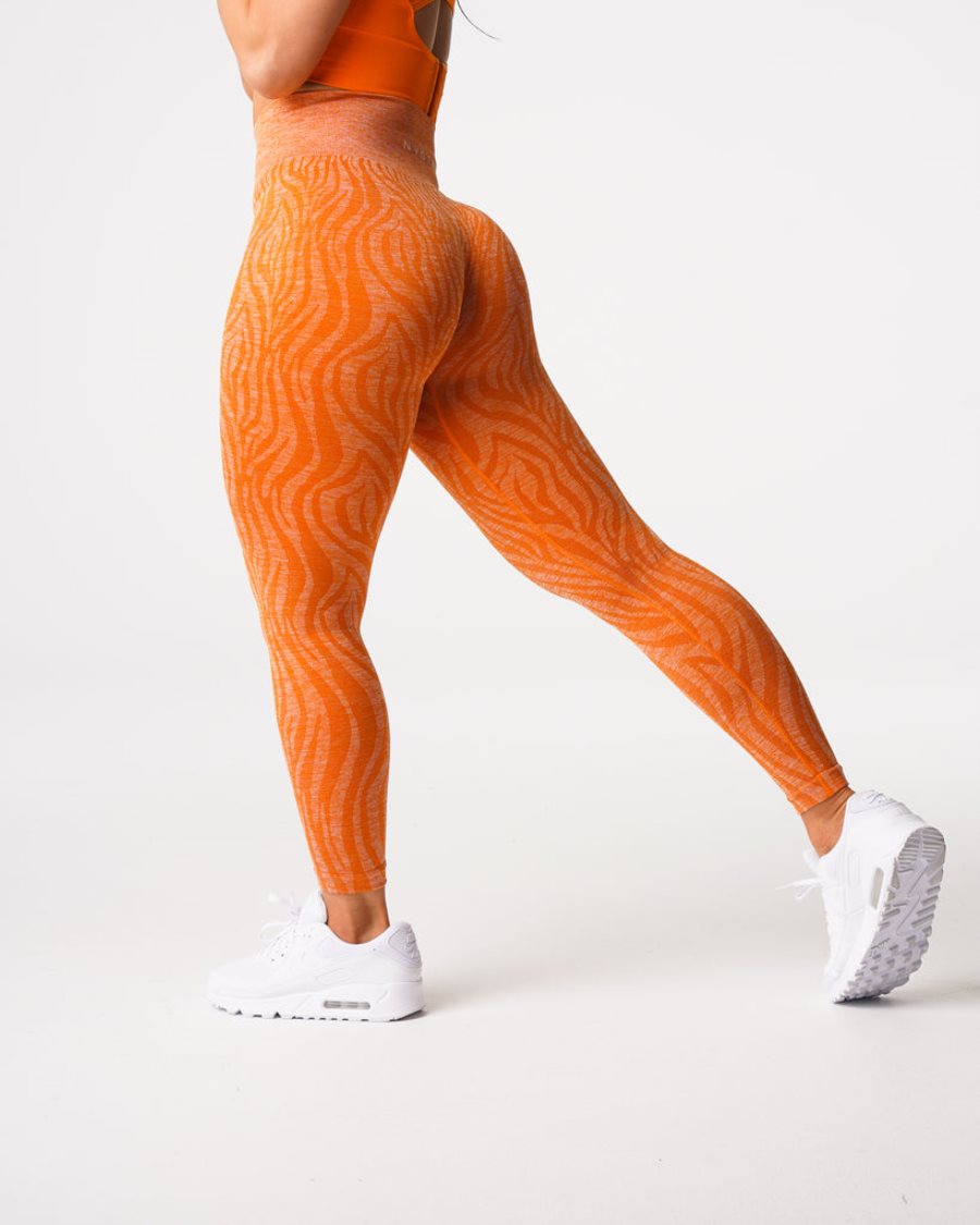 Leggins NVGTN Zebra Seamless Mujer Naranjas | lTQGxHa7