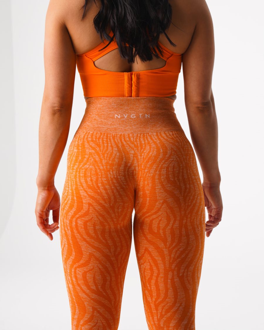 Leggins NVGTN Zebra Seamless Mujer Naranjas | lTQGxHa7