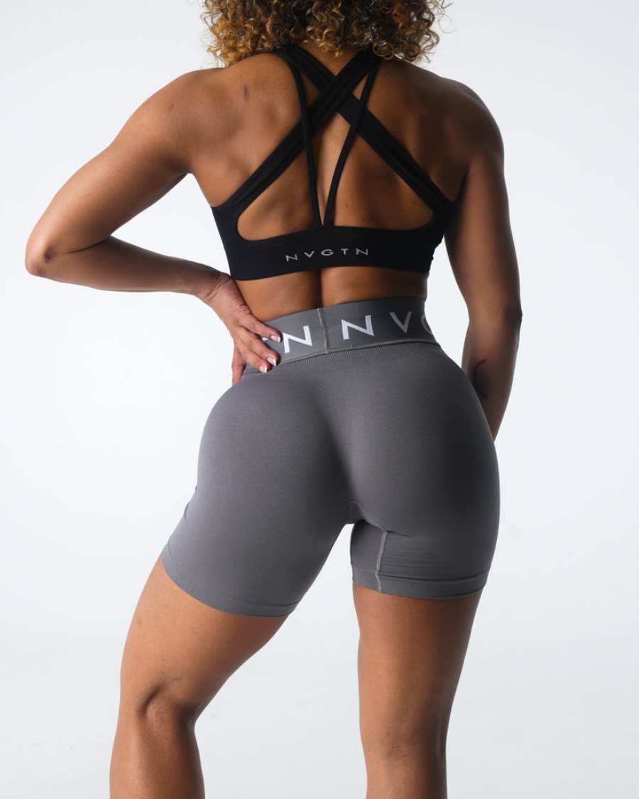 Pantalones Cortos NVGTN Deporte Seamless Mujer Gris Oscuro | 1NNT9Uzr