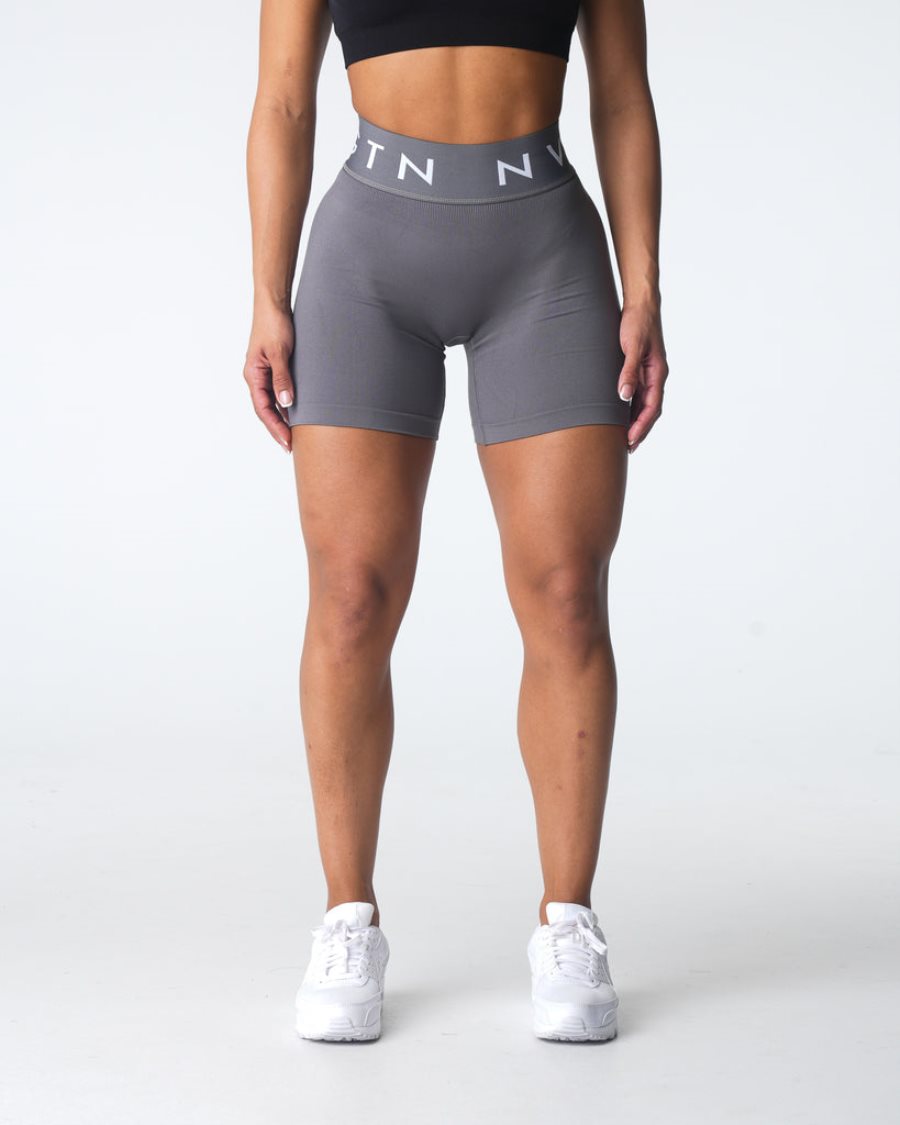 Pantalones Cortos NVGTN Deporte Seamless Mujer Gris Oscuro | 1NNT9Uzr