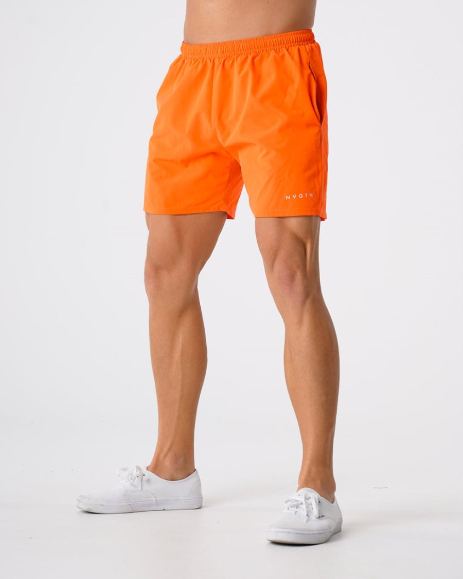 Pantalones Cortos NVGTN Flex Hombre Naranjas | 9JVF9Z6n