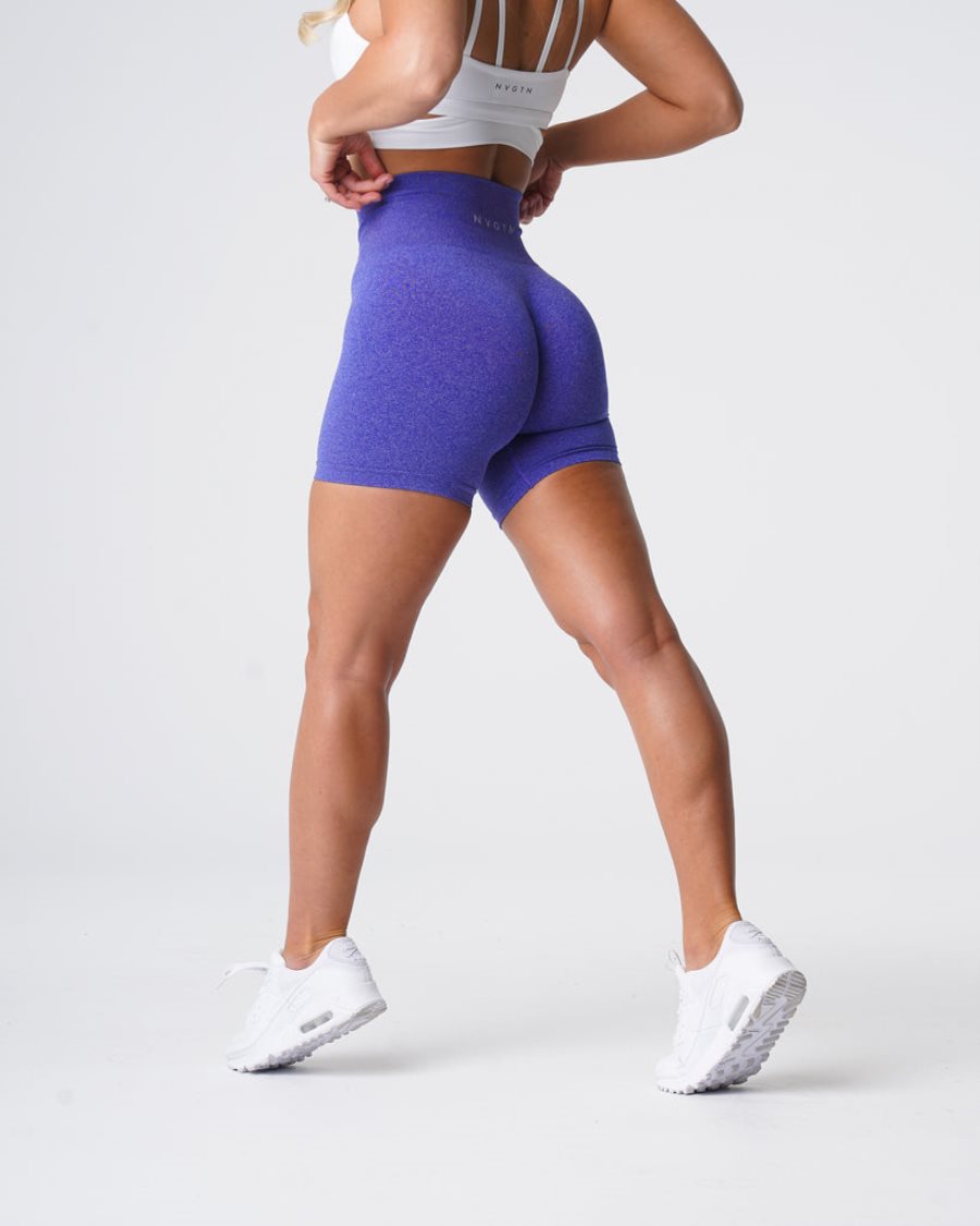 Pantalones Cortos NVGTN Pro Seamless Mujer Azules | BzKogkgP