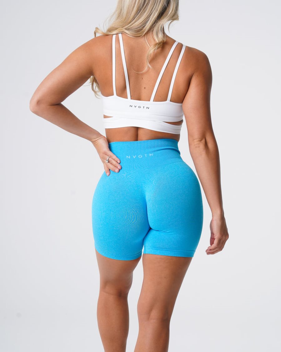 Pantalones Cortos NVGTN Pro Seamless Mujer Azules | DrKRiYhO