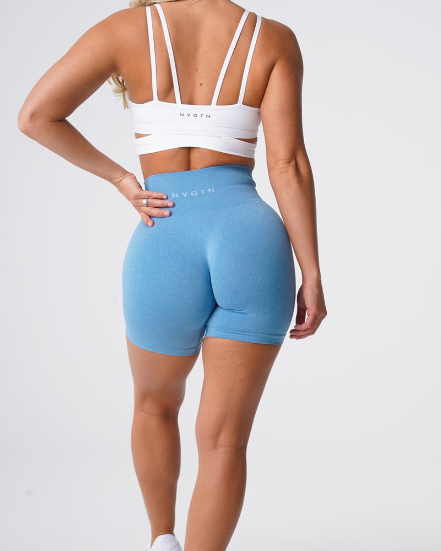 Pantalones Cortos NVGTN Pro Seamless Mujer Azules | G4cEi9CZ