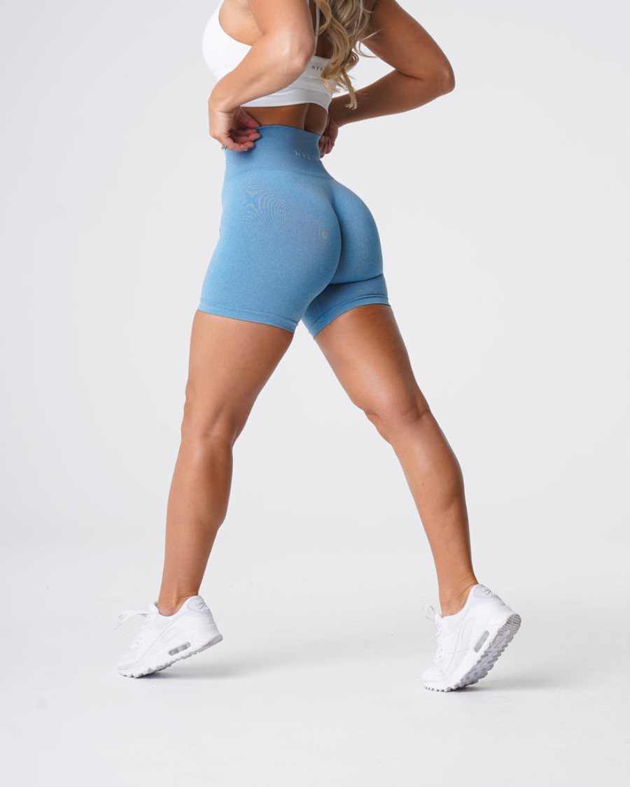 Pantalones Cortos NVGTN Pro Seamless Mujer Azules | G4cEi9CZ