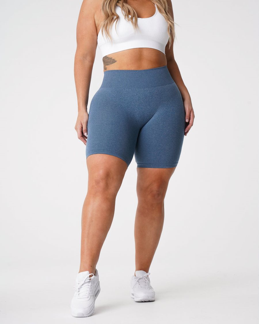 Pantalones Cortos NVGTN Pro Seamless Mujer Azules | bYp66A9M