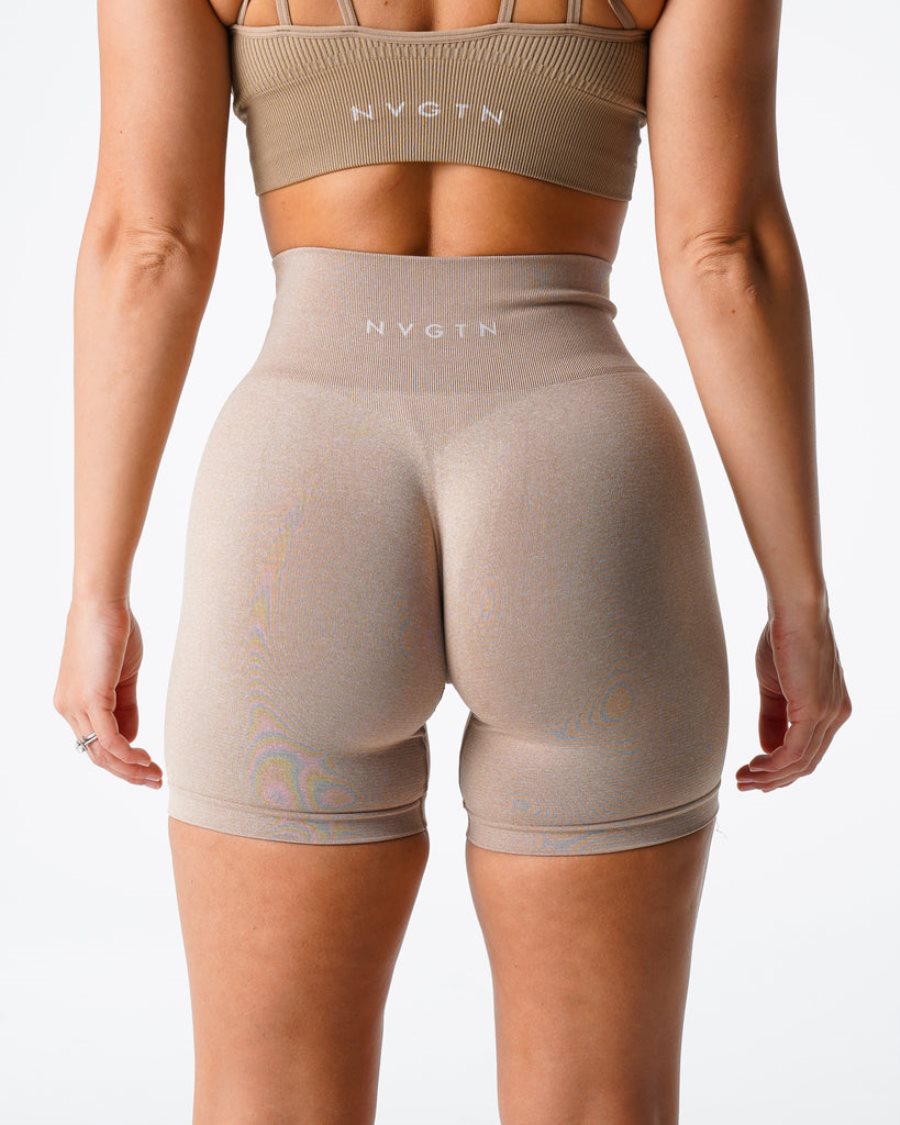 Pantalones Cortos NVGTN Pro Seamless Mujer Beige | onTKsABB