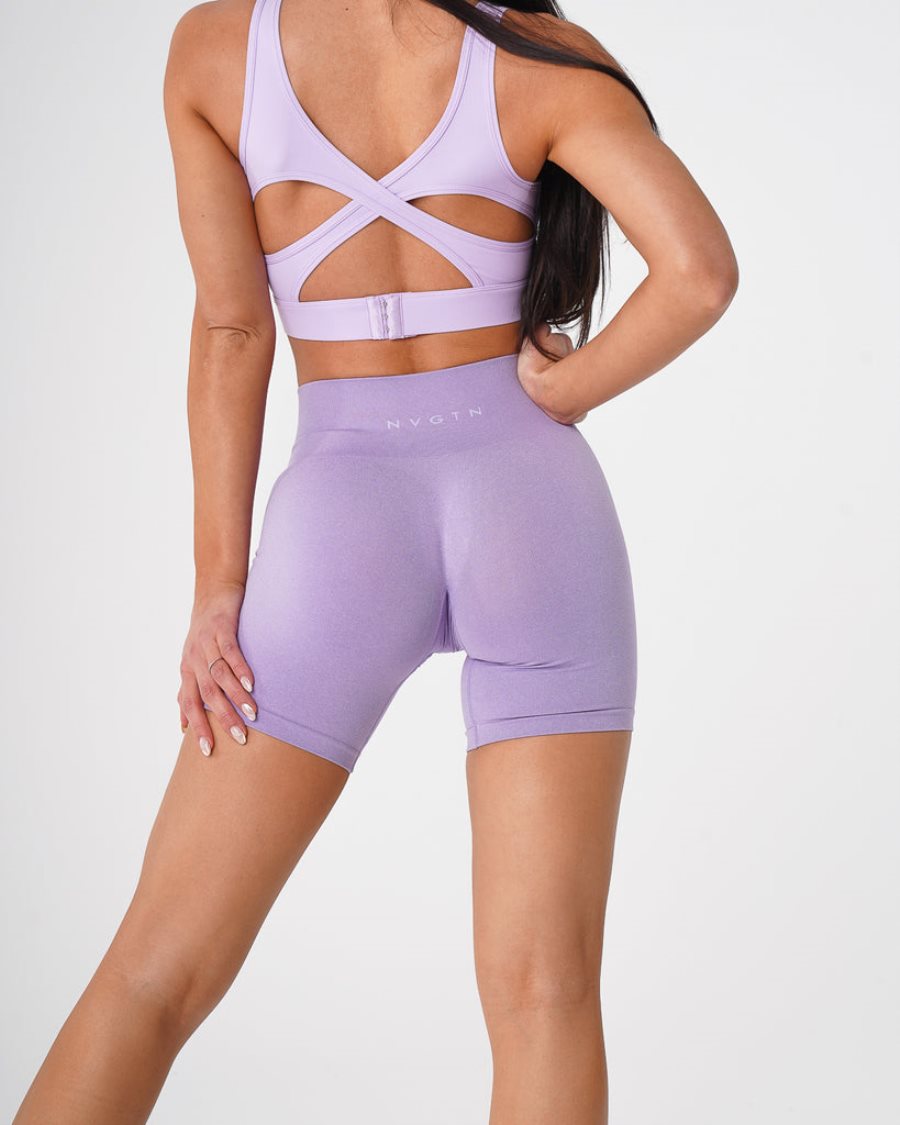 Pantalones Cortos NVGTN Pro Seamless Mujer Moradas | yzkz00sE