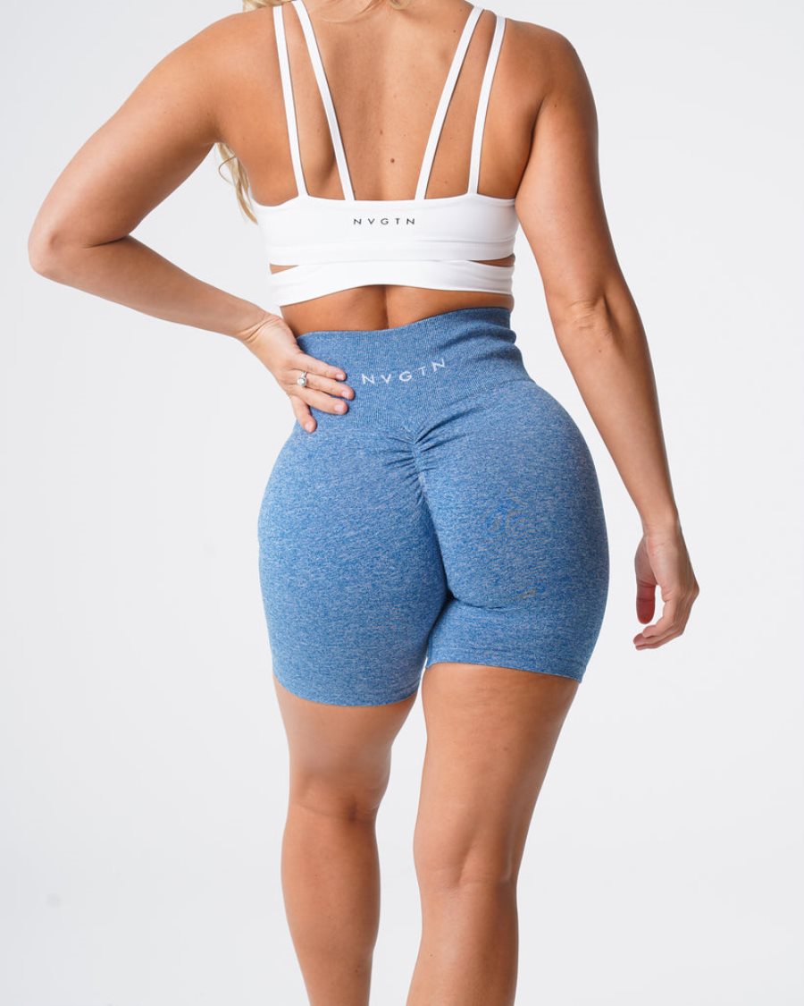 Pantalones Cortos NVGTN Scrunch Seamless Mujer Azules | nJaZa3Ja