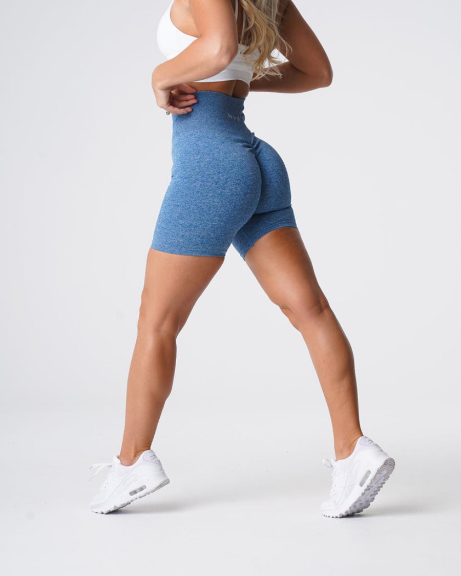 Pantalones Cortos NVGTN Scrunch Seamless Mujer Azules | nJaZa3Ja