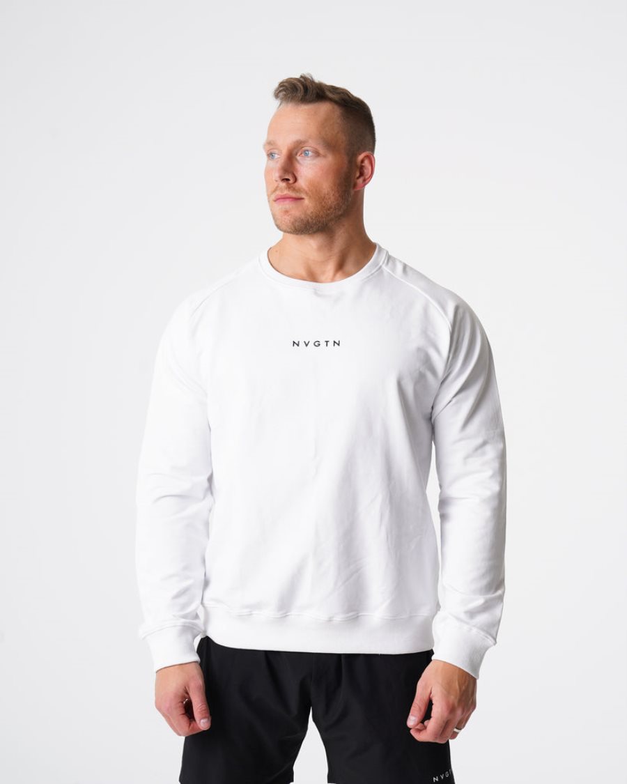 Sudaderas NVGTN Crew Neck Hombre Blancas | CGRTFt0J