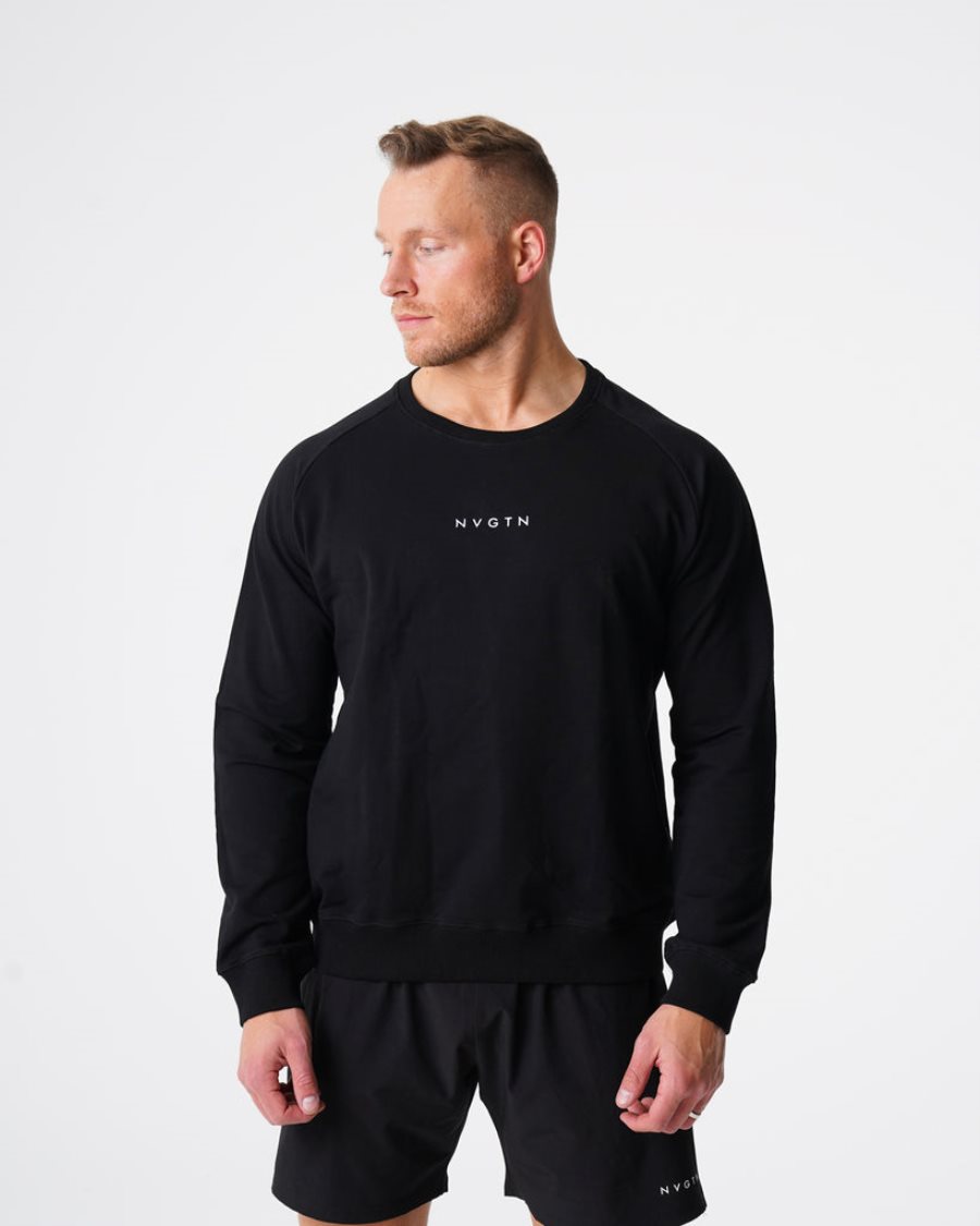 Sudaderas NVGTN Crew Neck Hombre Negras | vojYtNO9