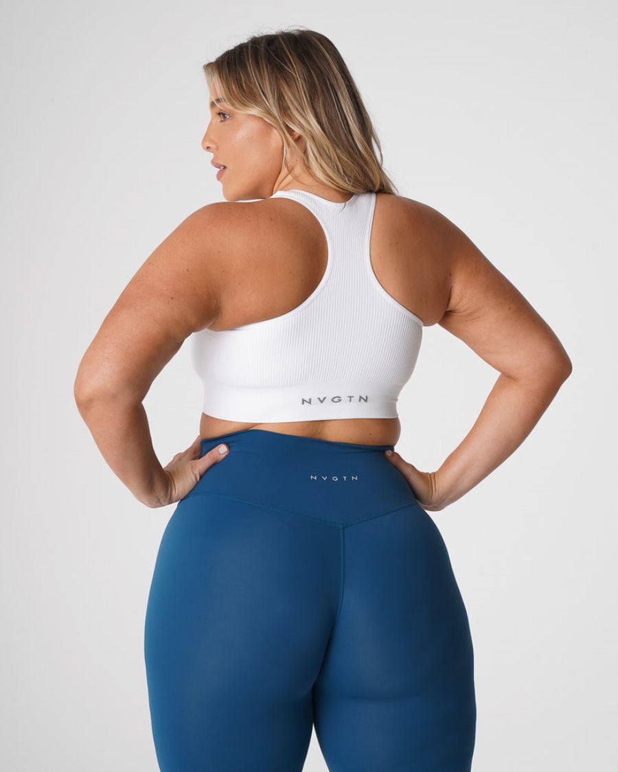 Sujetadores Deportivos NVGTN Cinched Seamless Mujer Blancas | WK2kNtL6