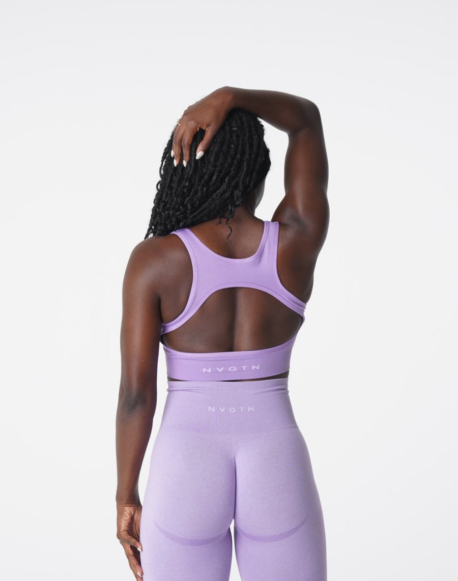 Sujetadores Deportivos NVGTN Eclipse Seamless Mujer Moradas | D3m44t7V