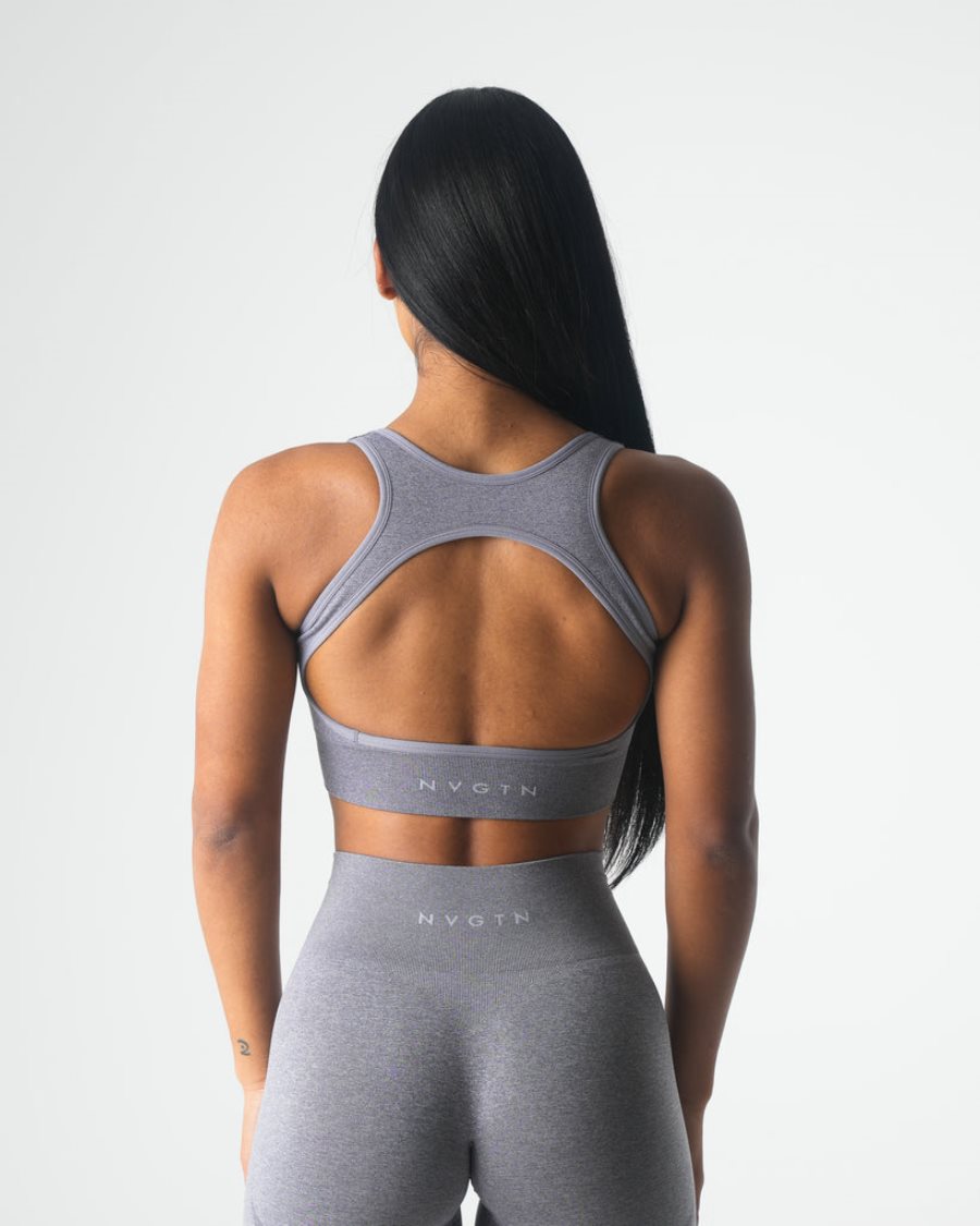 Sujetadores Deportivos NVGTN Eclipse Seamless Mujer Gris | I5QUJJG5