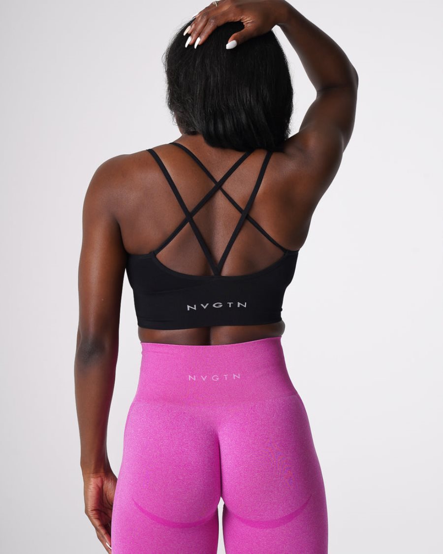 Sujetadores Deportivos NVGTN Flourish Seamless Mujer Negras | JWYflHd2