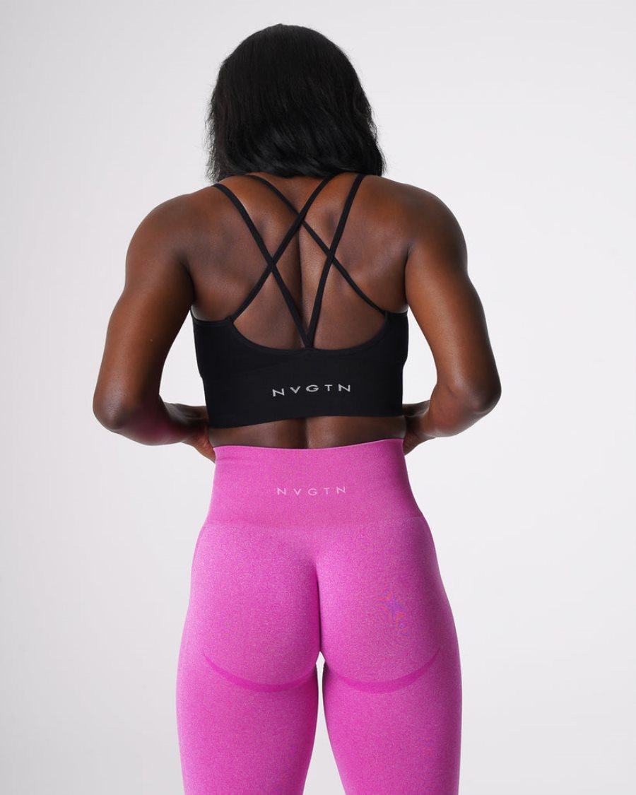 Sujetadores Deportivos NVGTN Flourish Seamless Mujer Negras | JWYflHd2