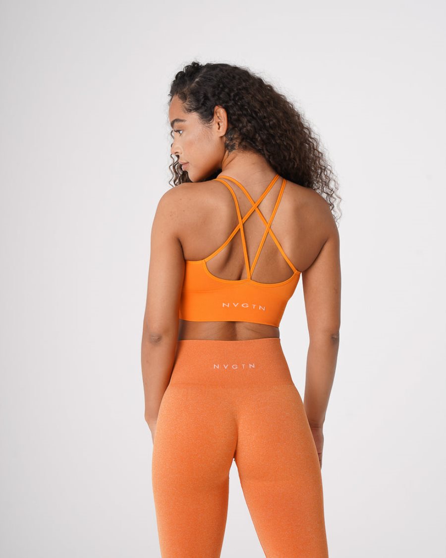 Sujetadores Deportivos NVGTN Flourish Seamless Mujer Naranjas | Vxyq4tPE