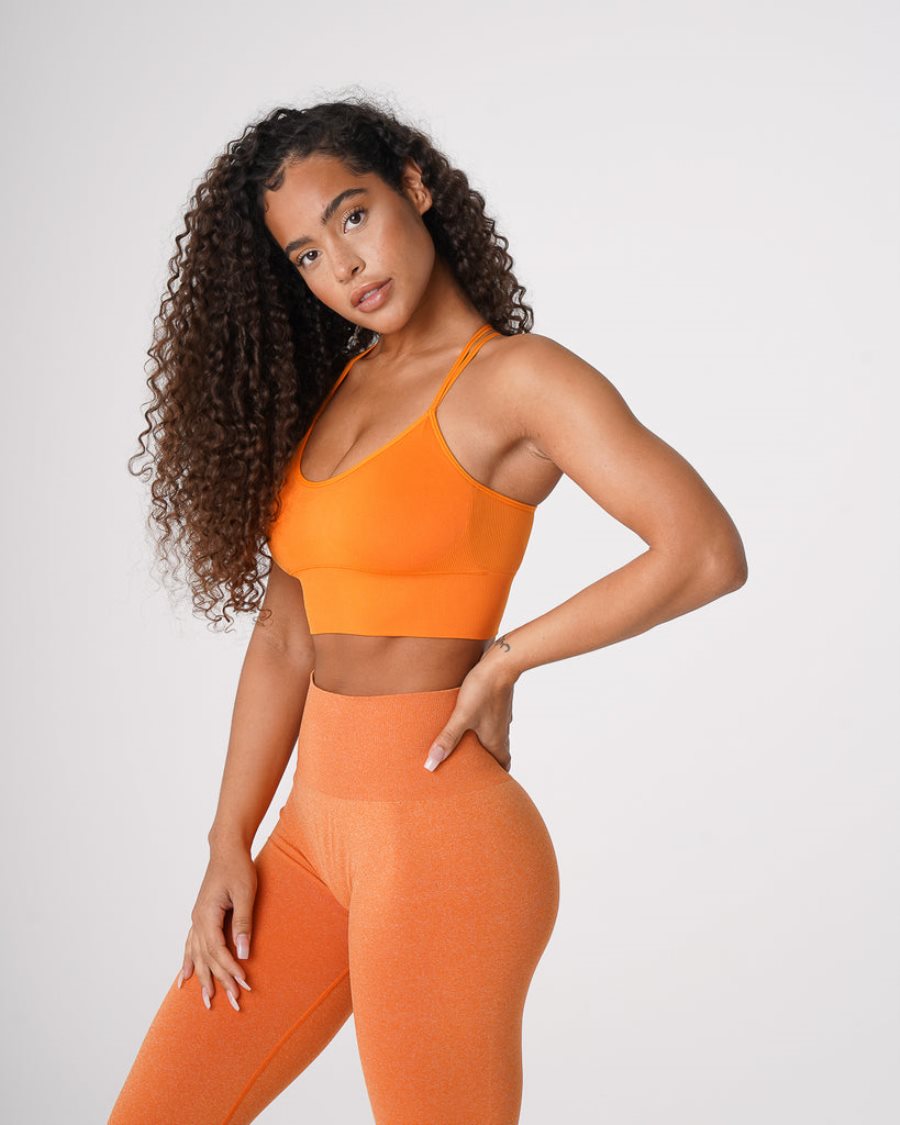 Sujetadores Deportivos NVGTN Flourish Seamless Mujer Naranjas | Vxyq4tPE