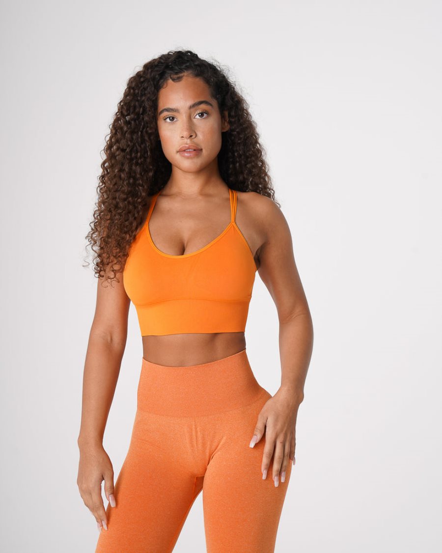 Sujetadores Deportivos NVGTN Flourish Seamless Mujer Naranjas | Vxyq4tPE