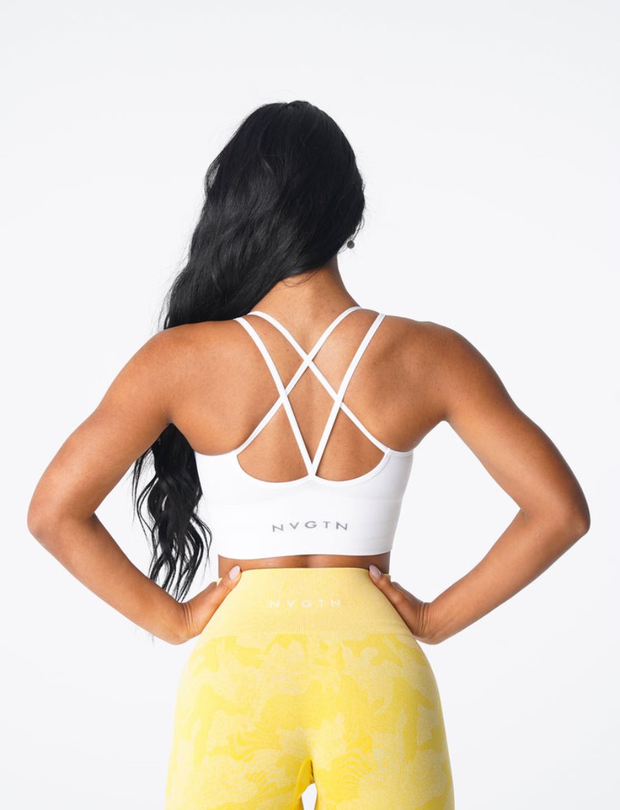 Sujetadores Deportivos NVGTN Flourish Seamless Mujer Blancas | oqj6unyQ