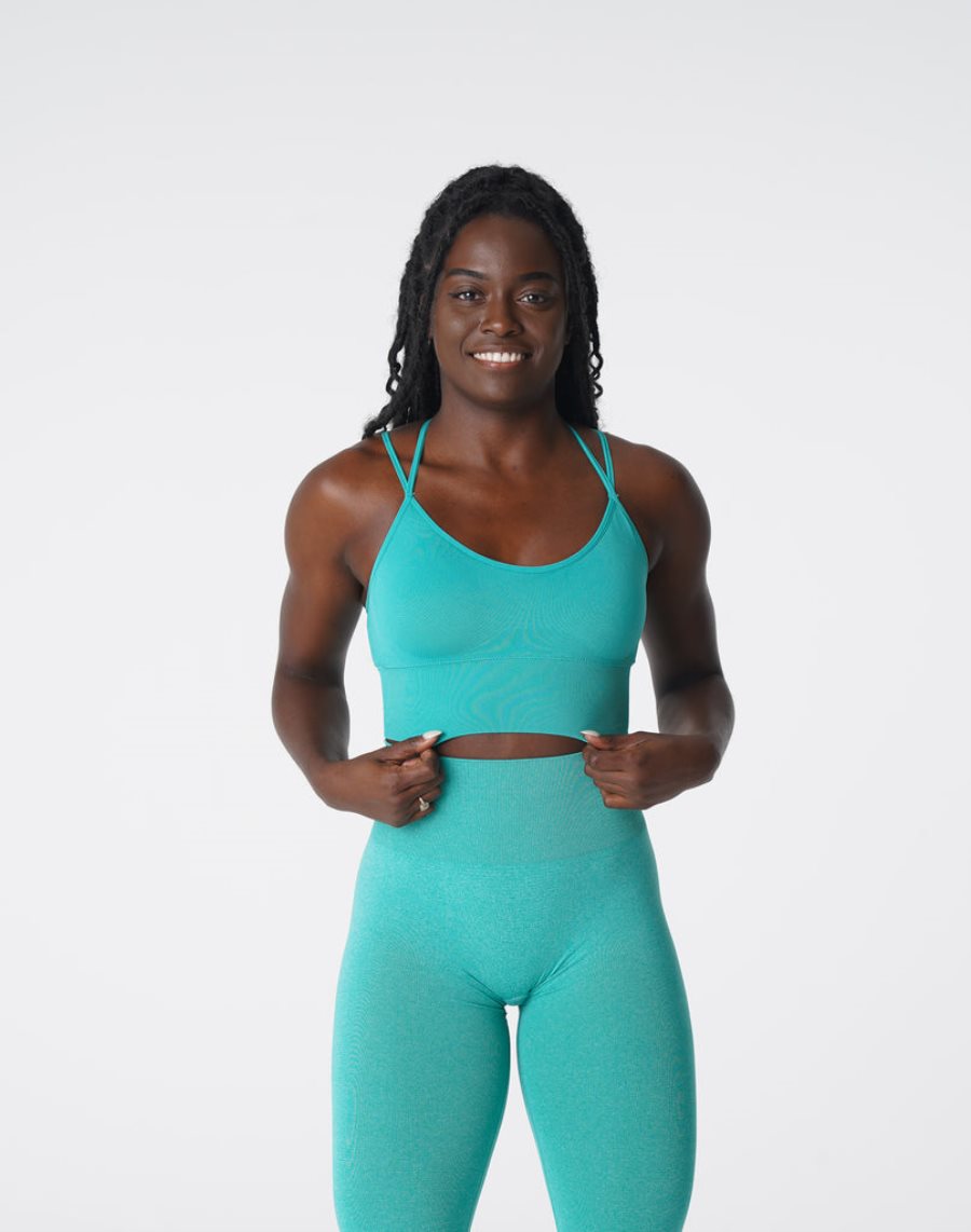 Sujetadores Deportivos NVGTN Flourish Seamless Mujer Turquesa | y279fRK0