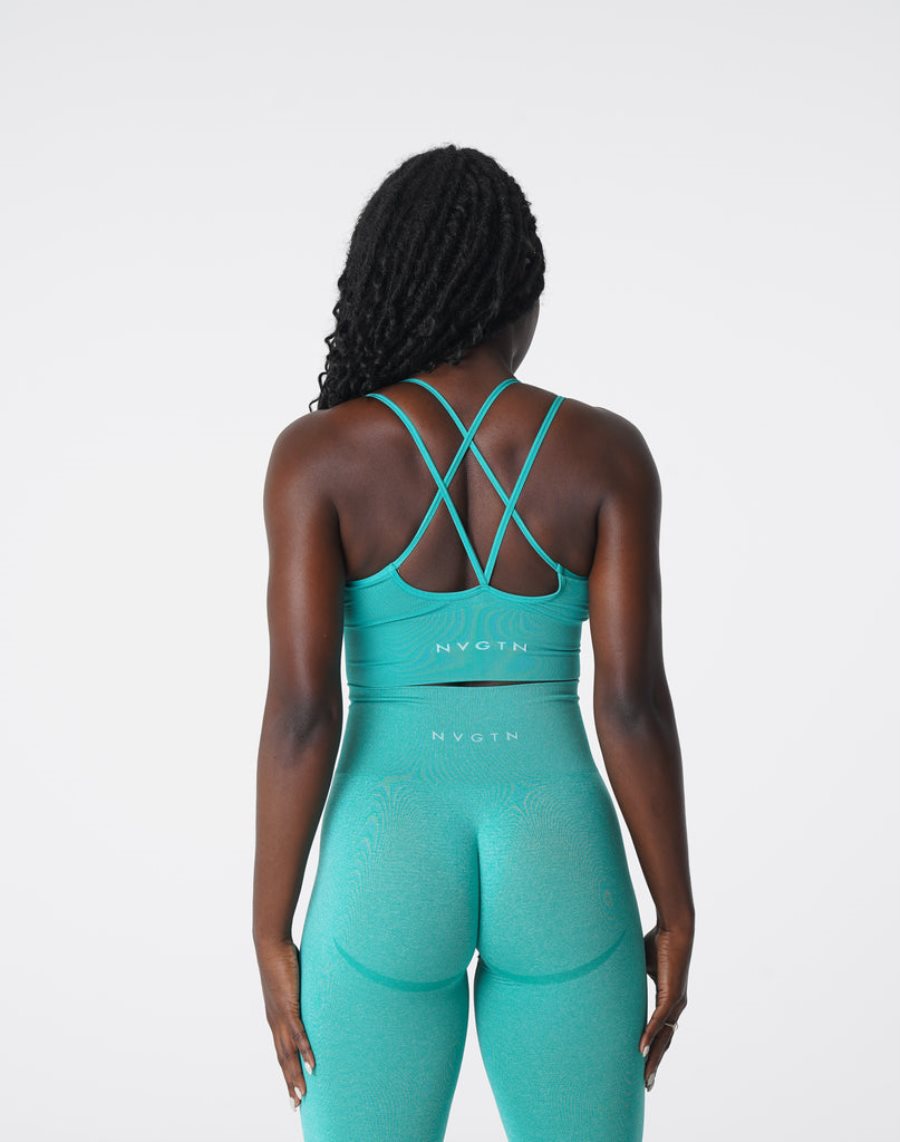 Sujetadores Deportivos NVGTN Flourish Seamless Mujer Turquesa | y279fRK0