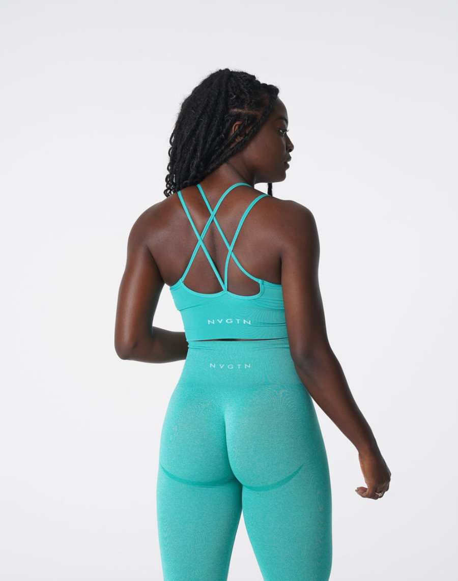 Sujetadores Deportivos NVGTN Flourish Seamless Mujer Turquesa | y279fRK0