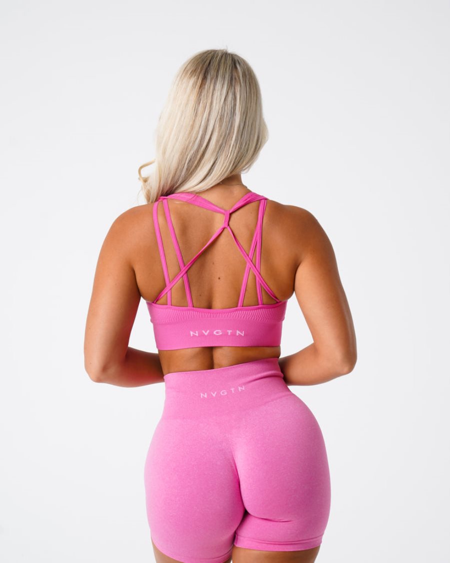 Sujetadores Deportivos NVGTN Galaxy Acanalado Seamless Mujer Rosas | qefF82x3