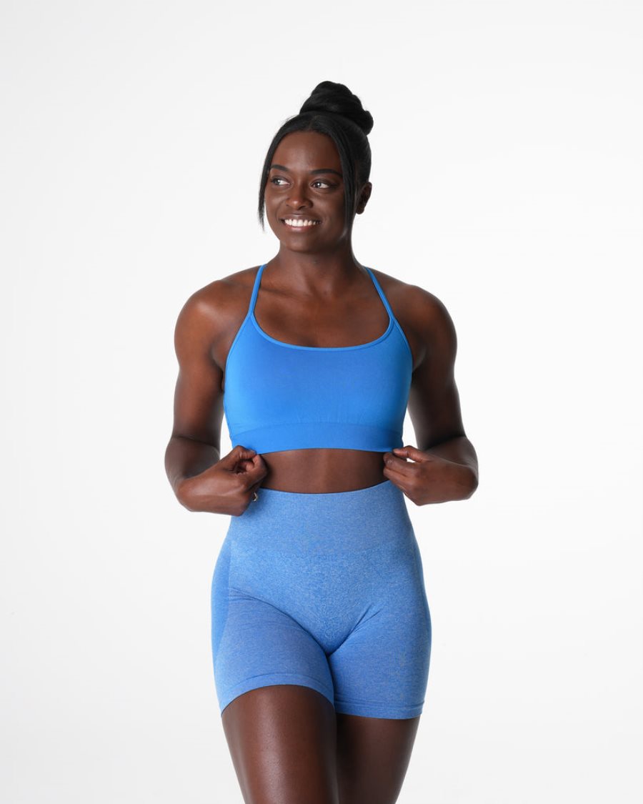 Sujetadores Deportivos NVGTN Invincible Seamless Mujer Azules | dTIyXoW3