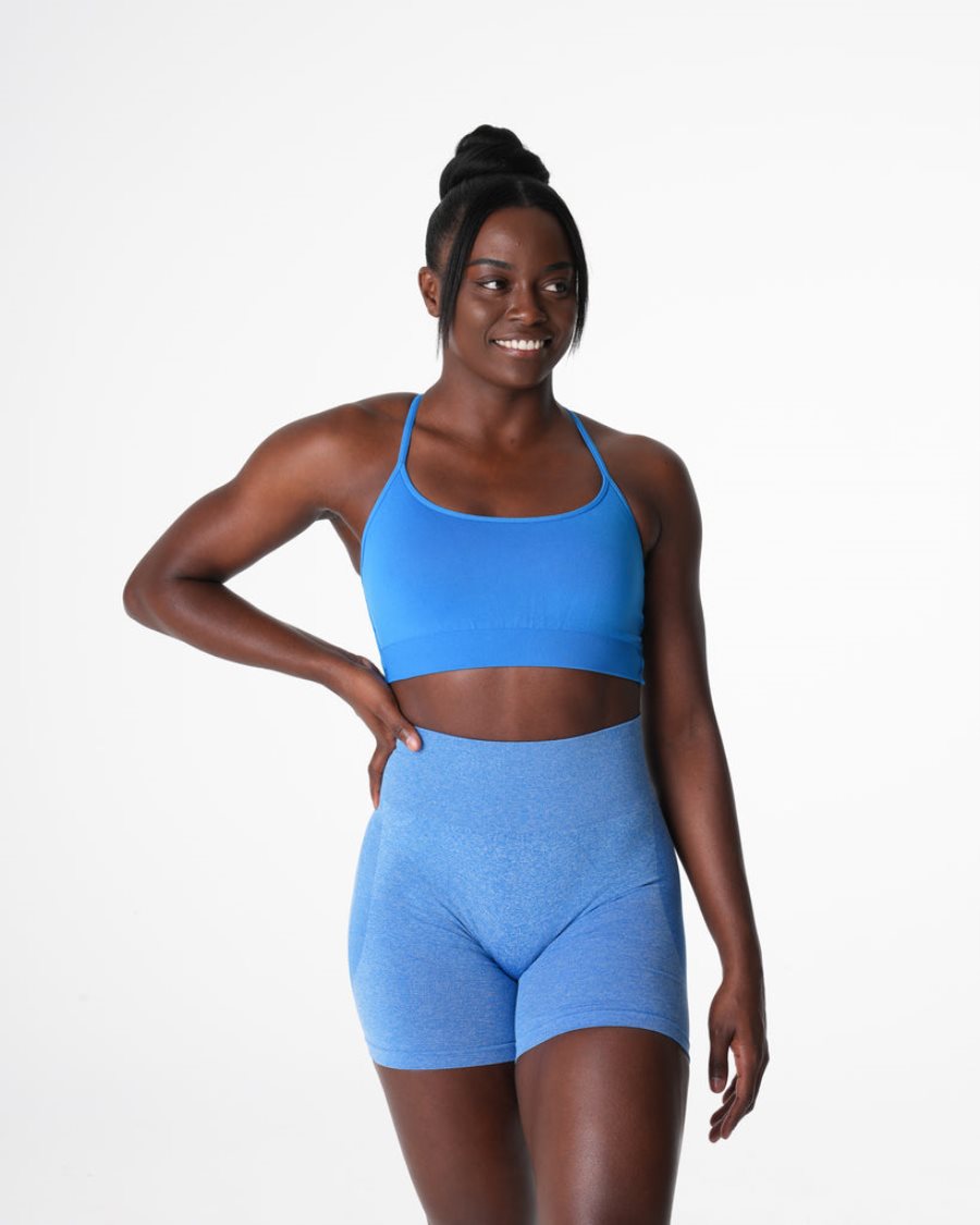 Sujetadores Deportivos NVGTN Invincible Seamless Mujer Azules | dTIyXoW3