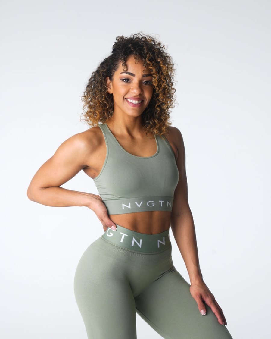 Sujetadores Deportivos NVGTN Legacy Deporte Seamless Mujer Verde | g9yrA1kn