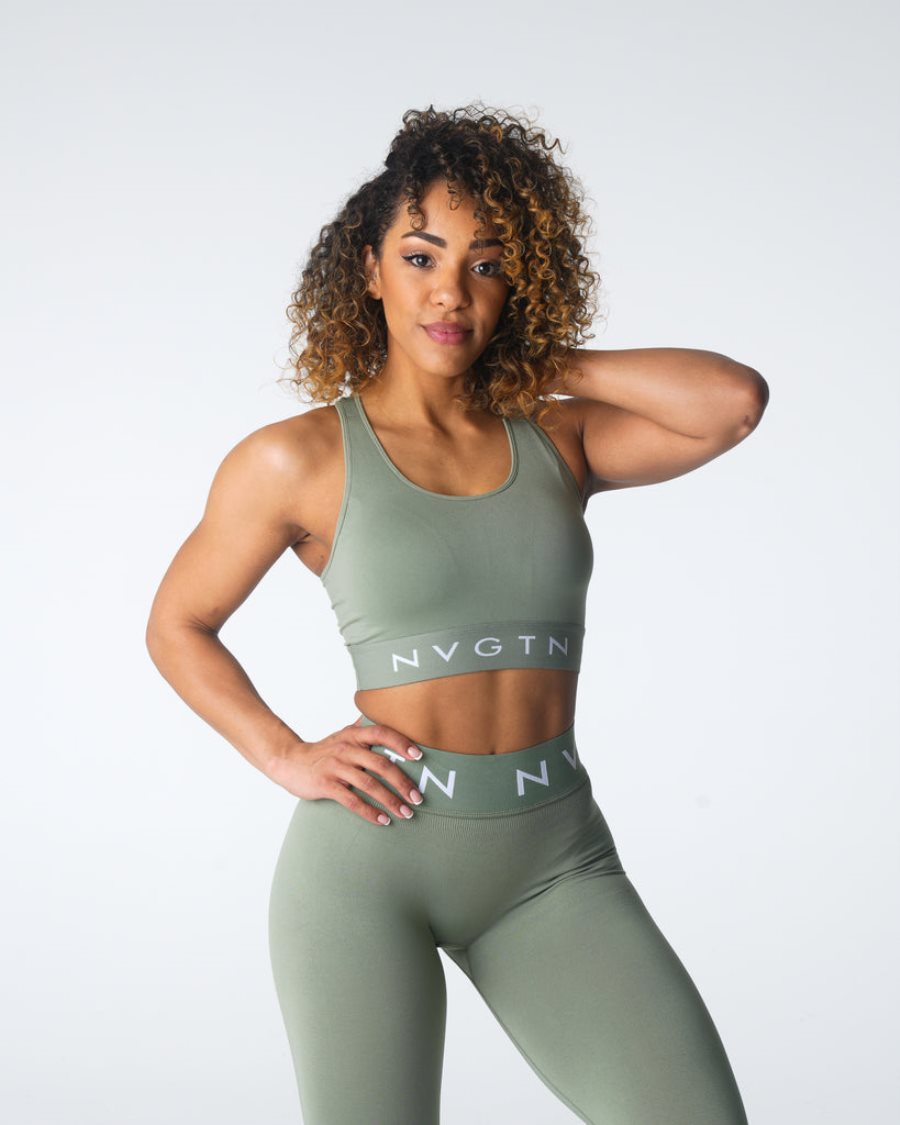 Sujetadores Deportivos NVGTN Legacy Deporte Seamless Mujer Verde | g9yrA1kn