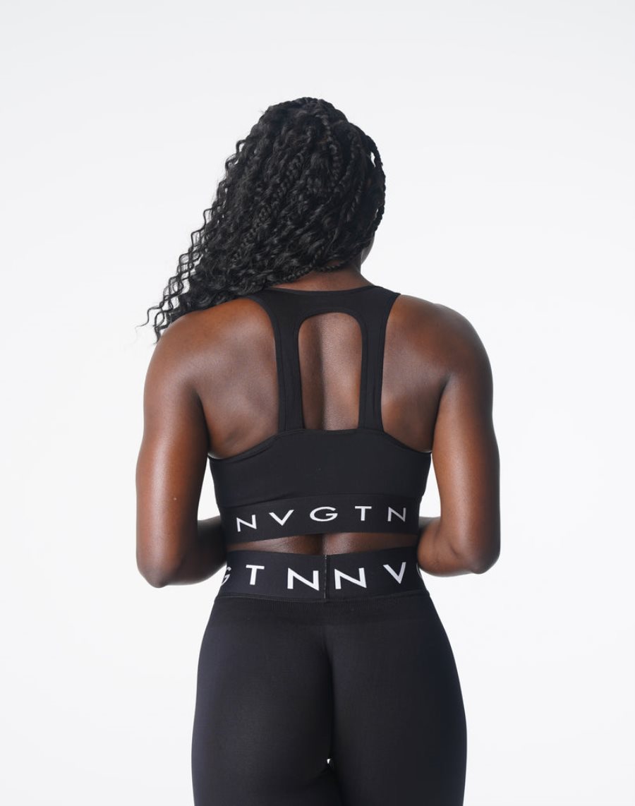 Sujetadores Deportivos NVGTN Trilogy Deporte Seamless Mujer Negras | 73VqR6CC