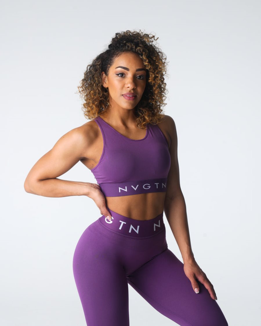 Sujetadores Deportivos NVGTN Trilogy Deporte Seamless Mujer Moradas | msZ4I5Uo